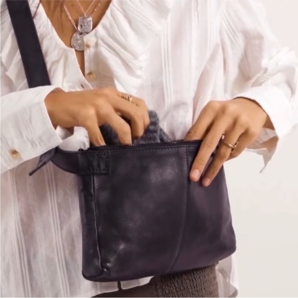 NWT We The Free Calla Sling Black Soft Leather Crossbody Black - Picture 7 of 16